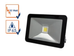 Perel 20 Watt LED Strahler ALU, 3000 Kelvin Warmweiß, IP65, 13x18cm