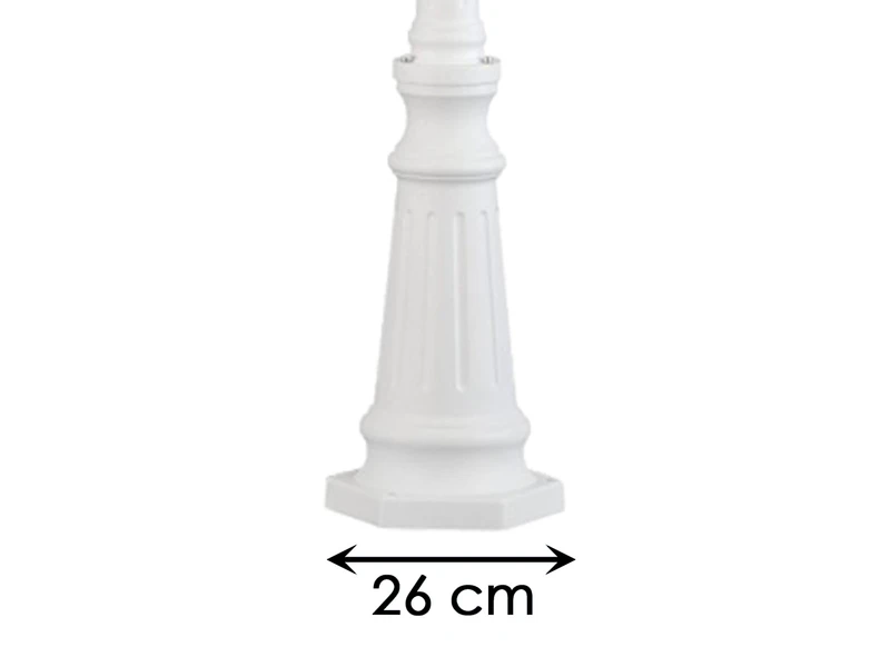 Konstsmide 2er-Set 2-flammige Gartenlaterne FIRENZE, E27, Aluminium Weiß, Inkl. Pfahl – Bild 4