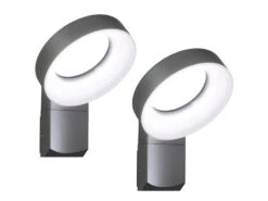 Konstsmide 2er-Set Auffällige Wandleuchten ASTI, Anthrazit, 18W HP-LED, 1400 Lumen, 5000K