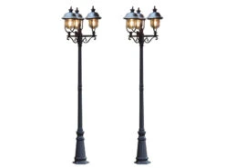 Konstsmide 2er-Set Gartenlaterne PARMA, Edelstahl Lampendach, 3 X E27, IP43