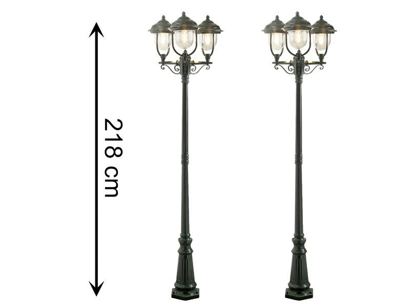 Konstsmide 2er-Set Grüne Gartenlaterne PARMA Aus Aluminium, E27, IP43, H.: 218cm – Bild 2