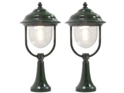 Konstsmide 2er-Set Grüne Sockelleuchten PARMA Aus Aluminium, E27, IP43, H.: 54 Cm