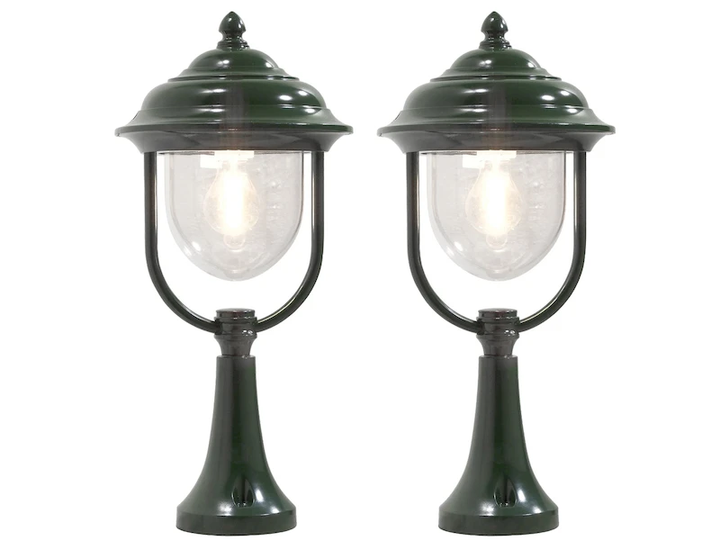 Konstsmide 2er-Set Grüne Sockelleuchten PARMA Aus Aluminium, E27, IP43, H.: 54 Cm – Bild 2