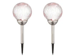 Globo 2er Set LED Solarleuchten Gartenkugeln 15cm Mit Farbwechsel, Erdspießleuchten