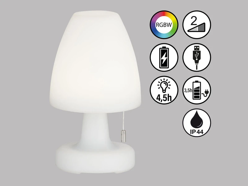 MeineWunschleuchte 2er SET Outdoor Akku Tischlampen Ohne Kabel - Dimmbar & RGB - Höhe 25cm – Bild 4