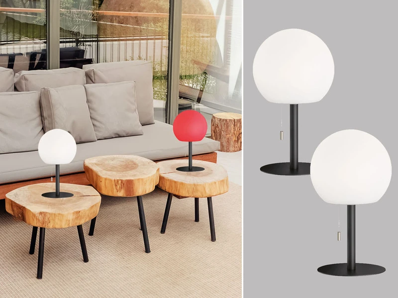 MeineWunschleuchte 2er SET Outdoor Akku Tischlampen Ohne Kabel - Dimmbar & RGB Höhe 31cm