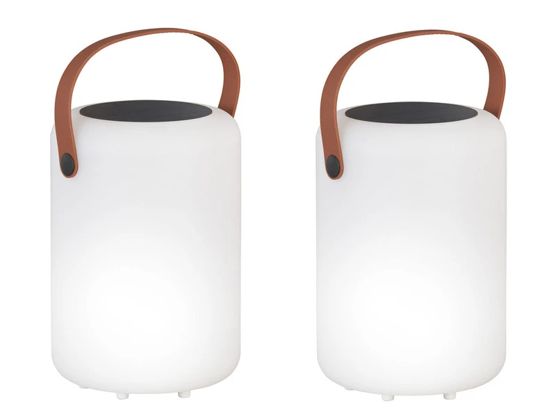 MeineWunschleuchte 2er SET Outdoor Solar Tischleuchten Mit Fernbedienung & RGB LED - 20cm – Bild 2