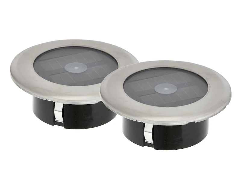 Konstsmide 2er-Set Solar LED-Bodenspot, Edelstahl, Ø 11cm, Je Spot Bis 100kg Belastbar – Bild 2