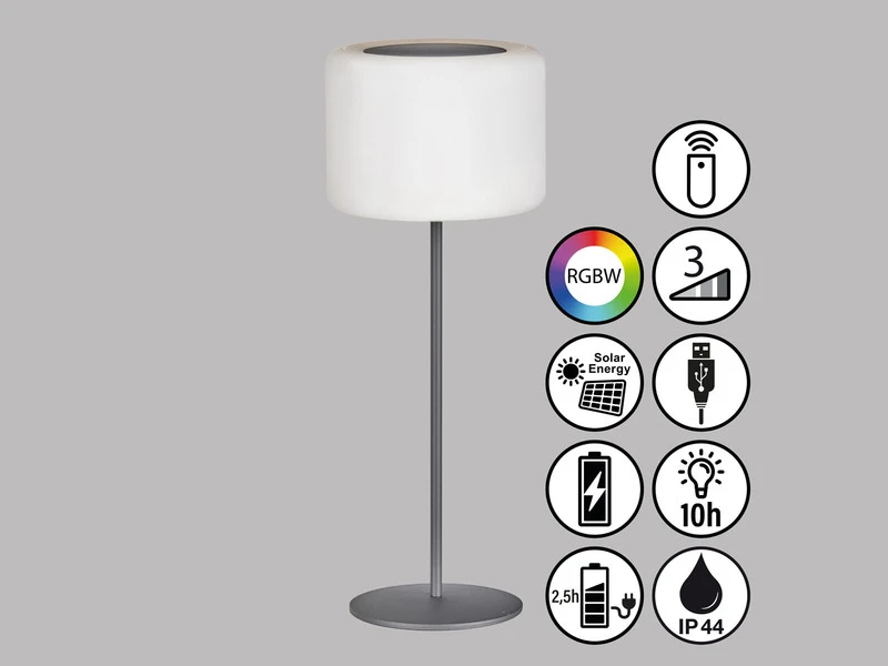 MeineWunschleuchte 2er SET Solar Tischlampen 39,5cm Ohne Kabel - Mit Fernbedienung Dimmbar & RGB – Bild 4