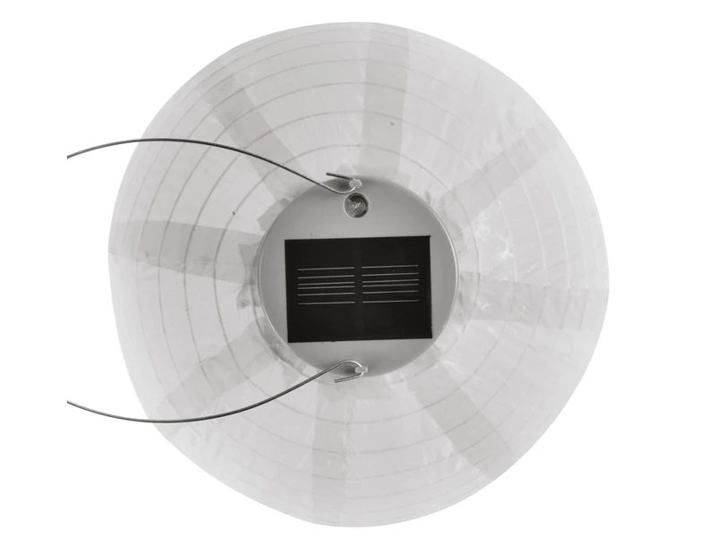 Perel 2er Set Solarlaterne Gartenlampion LED Weiß, Ø 25cm, Ein/Ausschalter, Wetterfest – Bild 3