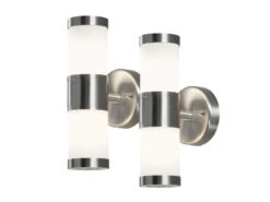 Konstsmide 2er-Set Wandleuchten MODENA Up-/Down-Light, GU9, Höhe 23 Cm, IP44, Opales Glas