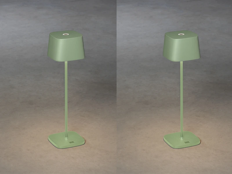 MeineWunschleuchte 2er Set Wiederaufladbare LED Outdoor Tischleuchten Dimmbar In Grün, Höhe 36cm – Bild 3