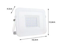 REV 30 Watt LED Flutlichtstrahler, 2700 Lumen 6500 Kelvin Tageslichtweiß, IP65