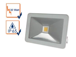 Perel 30 Watt LED Strahler ALU, 3000 Kelvin Warmweiß, IP65, 15x21cm