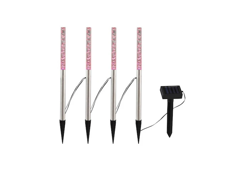 Globo 4 RGB LED Solarstäbchen Mit Erdspieß & Separatem Solarpanel Für Den Außenbereich – Bild 2