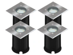 Ranex 4er-Set LED-Bodeneinbaustrahler Outdoor, Eckig, Befahrbar, Max 800 Kg Last, IP65