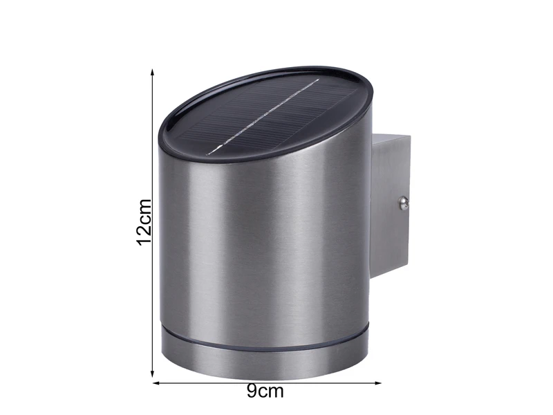 Smartwares 4er-Set Solar Außenwandleuchten Edelstahl, Ø Ca. 9 Cm, Dämmerungssensor – Bild 3