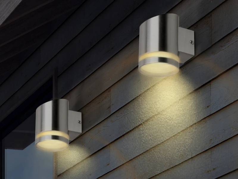 Smartwares 4er SET Solar Außenwandleuchten Edelstahl, Mit Dämmerungssensor – Bild 6