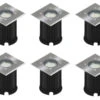 Ranex 6er-Set LED-Bodeneinbaustrahler Outdoor, Eckig, Befahrbar, Max 800 Kg Last, IP65