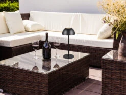 Reality Leuchten Akku LED Tischleuchte RICARDO Für Innen & Außen, Schwarz Höhe 30cm