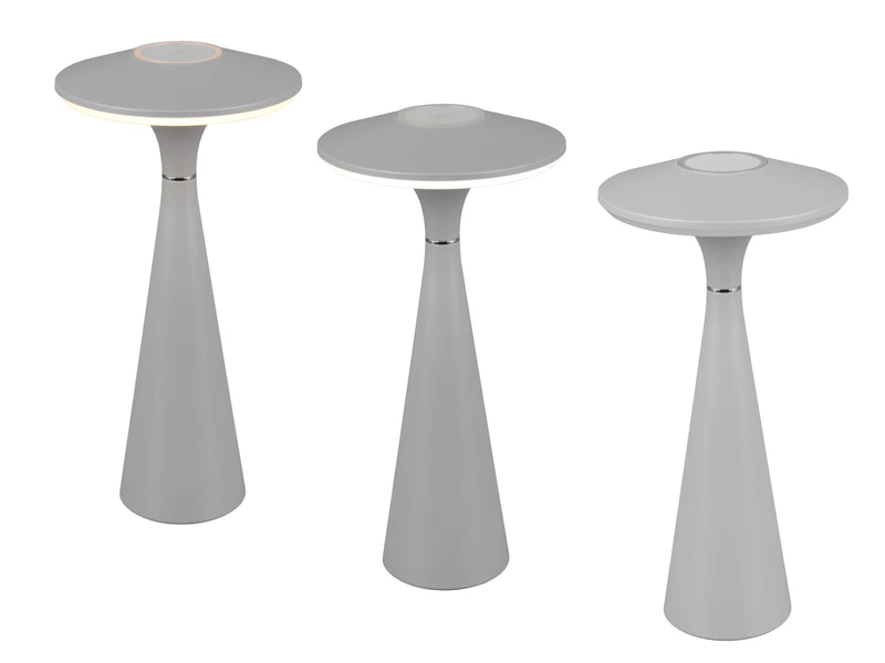MeineWunschleuchte Akku LED Tischleuchten 2er SET Dimmbar, Für Innen & Außen, Grau Höhe 28cm – Bild 5