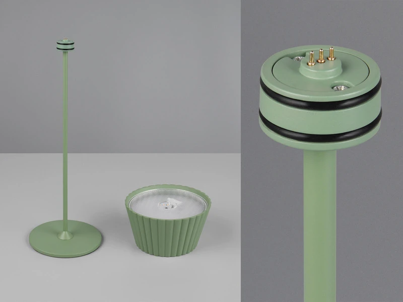 MeineWunschleuchte Akku LED Tischleuchten 2er SET Kabellos Für Innen & Außen, Grün - Höhe 39cm – Bild 5