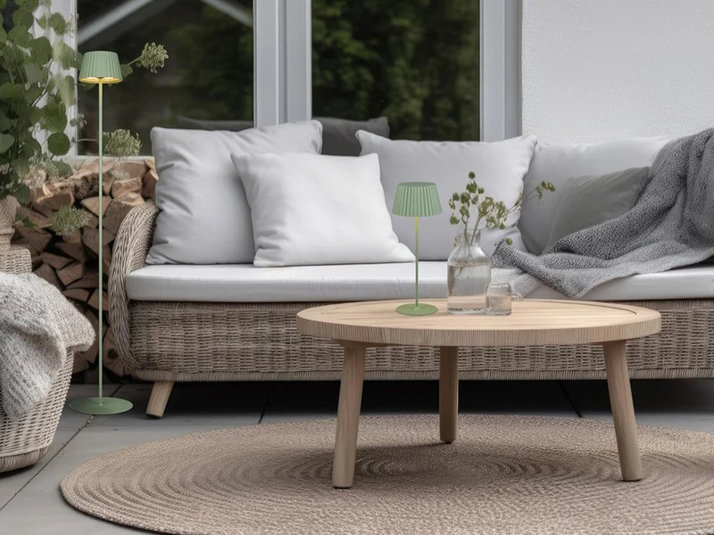 MeineWunschleuchte Akku LED Tischleuchten 2er SET Kabellos Für Innen & Außen, Grün - Höhe 39cm – Bild 10