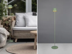 Reality Leuchten Akku Stehlampe SUAREZ Für Outdoor Kabellos In Grün, Klein 123cm