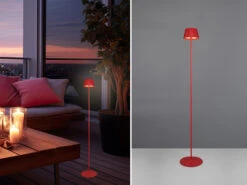 Reality Leuchten Akku Stehlampe SUAREZ Für Outdoor Kabellos In Rot, Klein 123cm