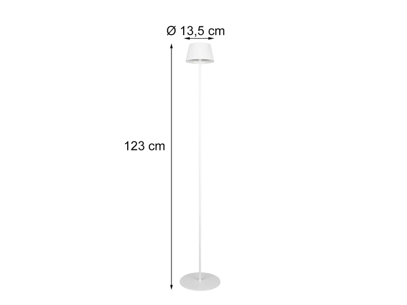 Reality Leuchten Akku Stehlampe SUAREZ Für Outdoor Kabellos In Weiß, Klein 123cm – Bild 4