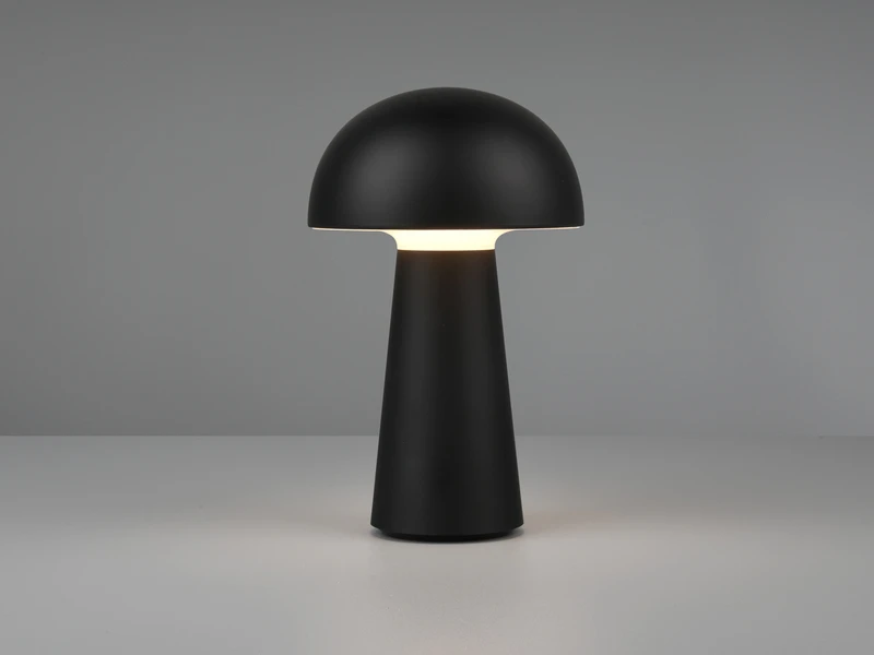 Reality Leuchten Akku Tischleuchte LENNON Ohne Kabel Per USB Ladbar & Dimmbar, Schwarz, H. 21cm – Bild 3