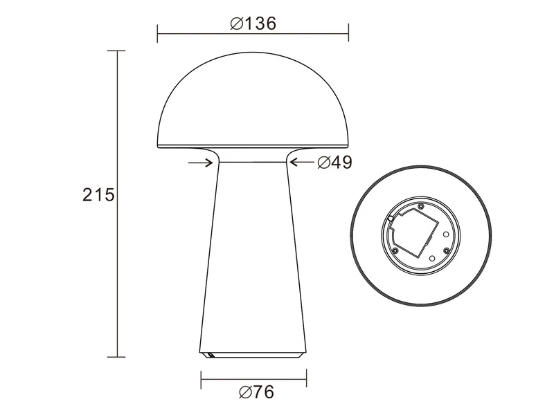 Reality Leuchten Akku Tischleuchte LENNON Ohne Kabel Per USB Ladbar & Dimmbar, Schwarz, H. 21cm – Bild 10