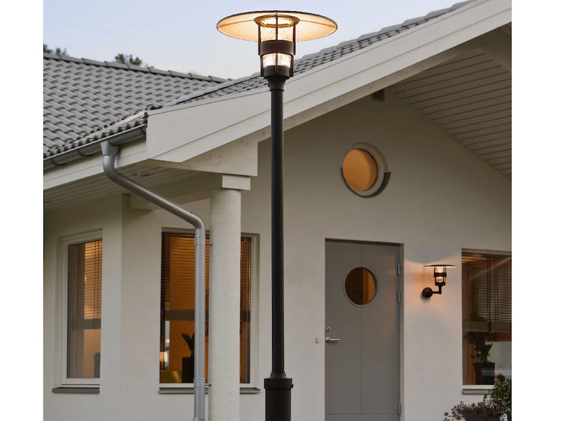 Konstsmide 2er Set Mastleuchte / Gartenlaterne FREJA, Höhe 232 Cm, Alu Schwarz / Glas Klar – Bild 3