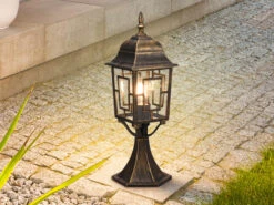 Trio Leuchten Antike Sockelleuchte VOLTURNO Aus Aluminium Rostoptik, Höhe 47cm