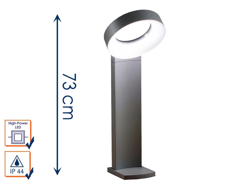 Konstsmide AuffĂ€llige Wegeleuchte ASTI, Anthrazit, 18 Watt HP-LEDs, 1400 Lumen, 5000K â Bild 3