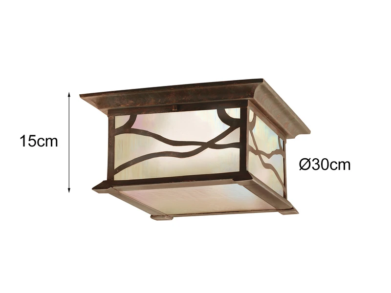 KICHLER Ausgefallene Außendeckenleuchte MORRIS Im Antiken Design, Ø30cm – Bild 4