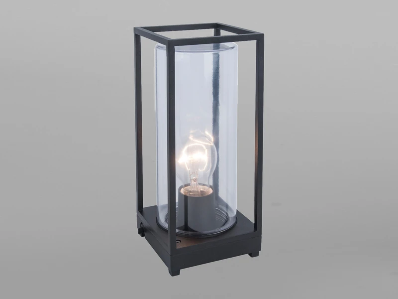 Lutec Außen Tischleuchte FLAIR Laterne In Schwarz Mit Glas Höhe 27,2 Cm – Bild 3