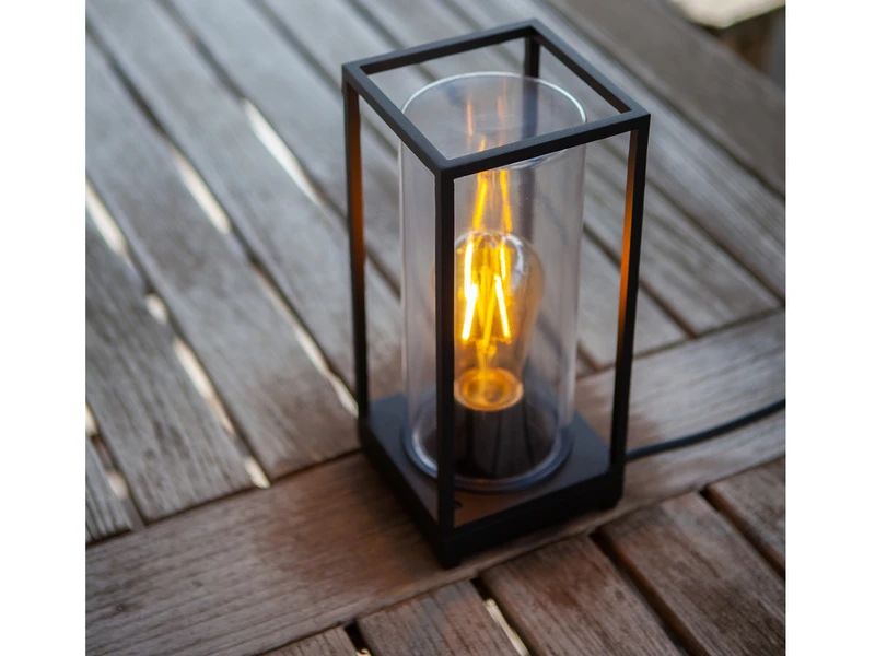 Lutec Außen Tischleuchte FLAIR Laterne In Schwarz Mit Glas Höhe 27,2 Cm – Bild 5