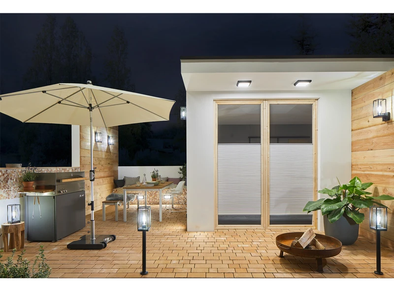 Lutec Außen Tischleuchte FLAIR Laterne In Schwarz Mit Glas Höhe 27,2 Cm – Bild 7