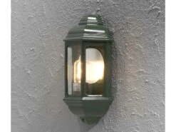 Konstsmide Außen Wandlaterne CAGLIARI, Halbschale Im Landhausstil, Grün, Höhe 36cm