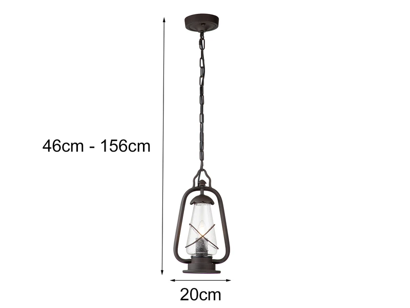 Elstead Lighting Außenhängeleuchte MINERS In Antiker Laternenoptik, Breite 20cm – Bild 4