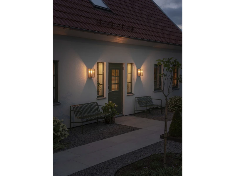 Konstsmide Außenwandlaterne CARPI Aus Messing Mit Klarglas, Höhe 30cm – Bild 4