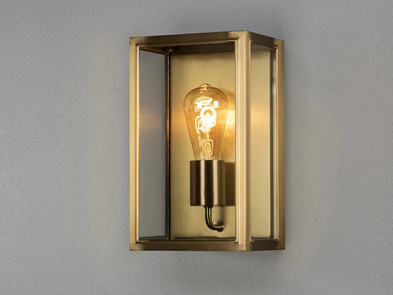 Konstsmide Außenwandlaterne CARPI Aus Messing Mit Klarglas, Höhe 30cm