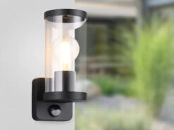 Reality Leuchten Außenwandleuchte BONITO In Schwarz Mit Bewegungsmelder, Höhe 23cm
