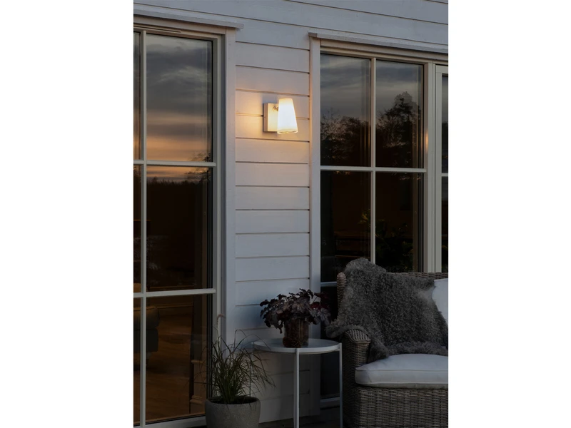 Konstsmide Außenwandleuchte Downlight FANO Weiß Mit Schwenkbarem Kopf Höhe 21,5cm IP54 E27 – Bild 3