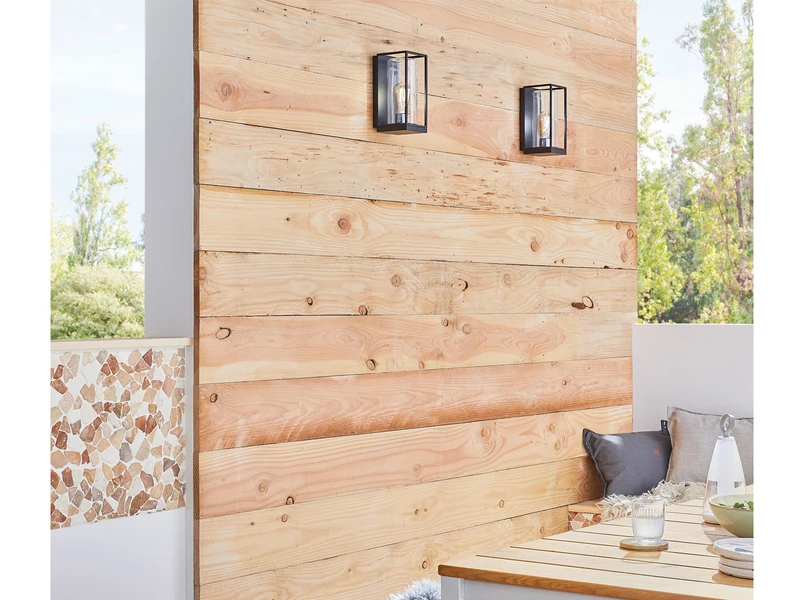 Lutec Außenwandleuchte FLAIR Laterne Schwarz Mit Glas, Höhe 26 Cm – Bild 6