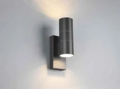 Reality Leuchten Außenwandleuchte LAREDO Edelstahl Anthrazit Up Down & Dämmerungssensor