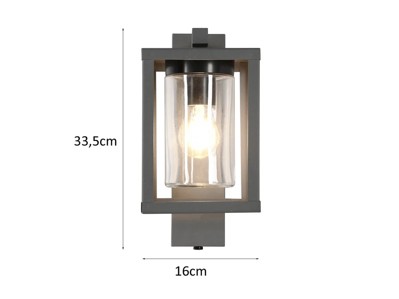 Trio Leuchten Außenwandleuchte LUNGA In Laternenoptik, Höhe 33cm, Anthrazit – Bild 4