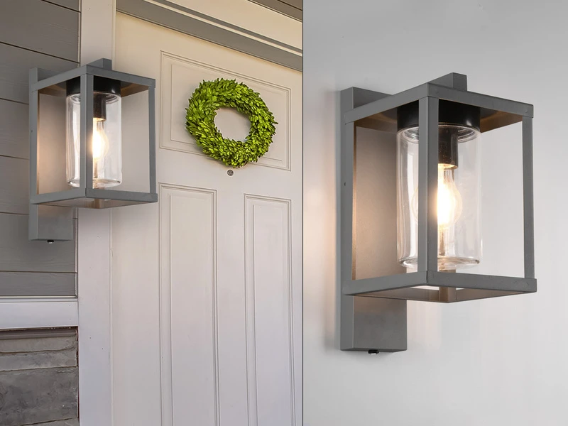 Trio Leuchten Außenwandleuchte LUNGA In Laternenoptik, Höhe 33cm, Anthrazit