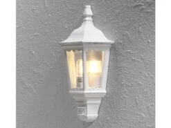 Konstsmide Außenwandleuchte Mit Bewegungsmelder FIRENZE Alu Weiß, Höhe 49cm